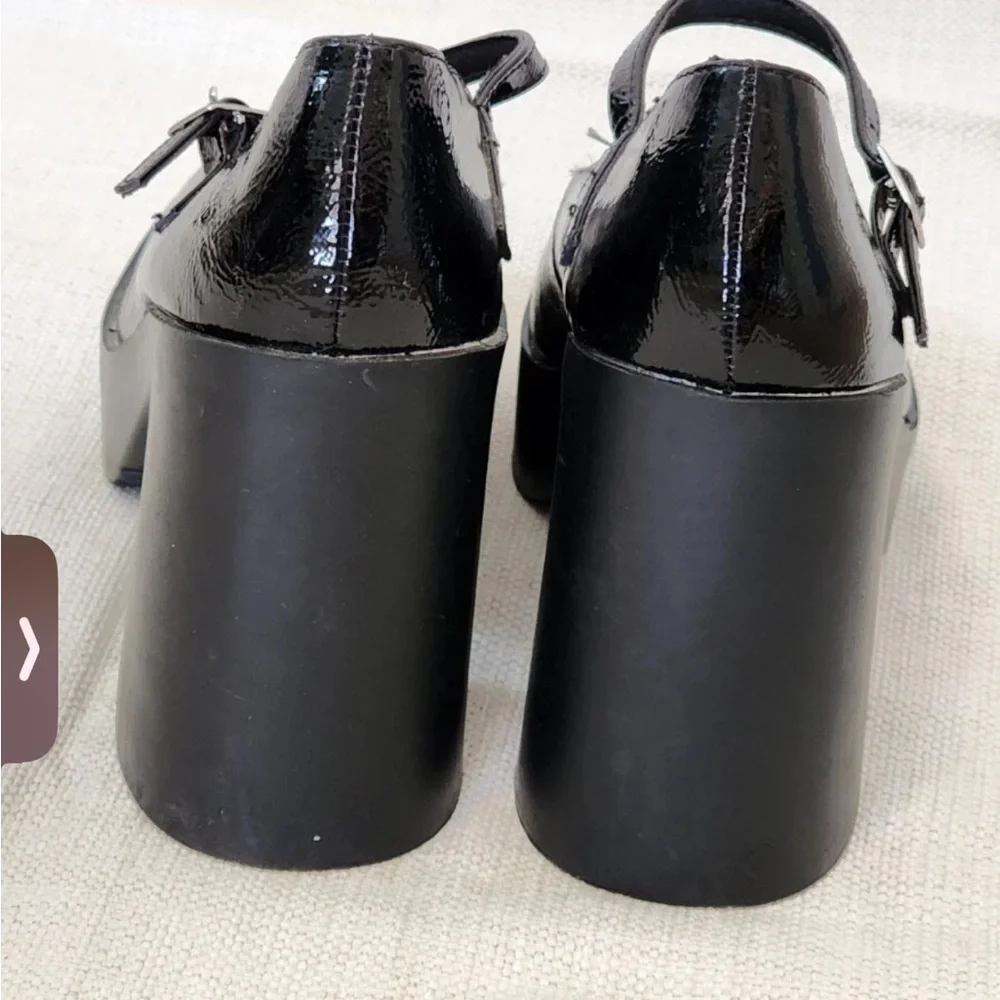 ASOS Shiny Black Platform Mary Jane Shoes - Picture 5 of 9